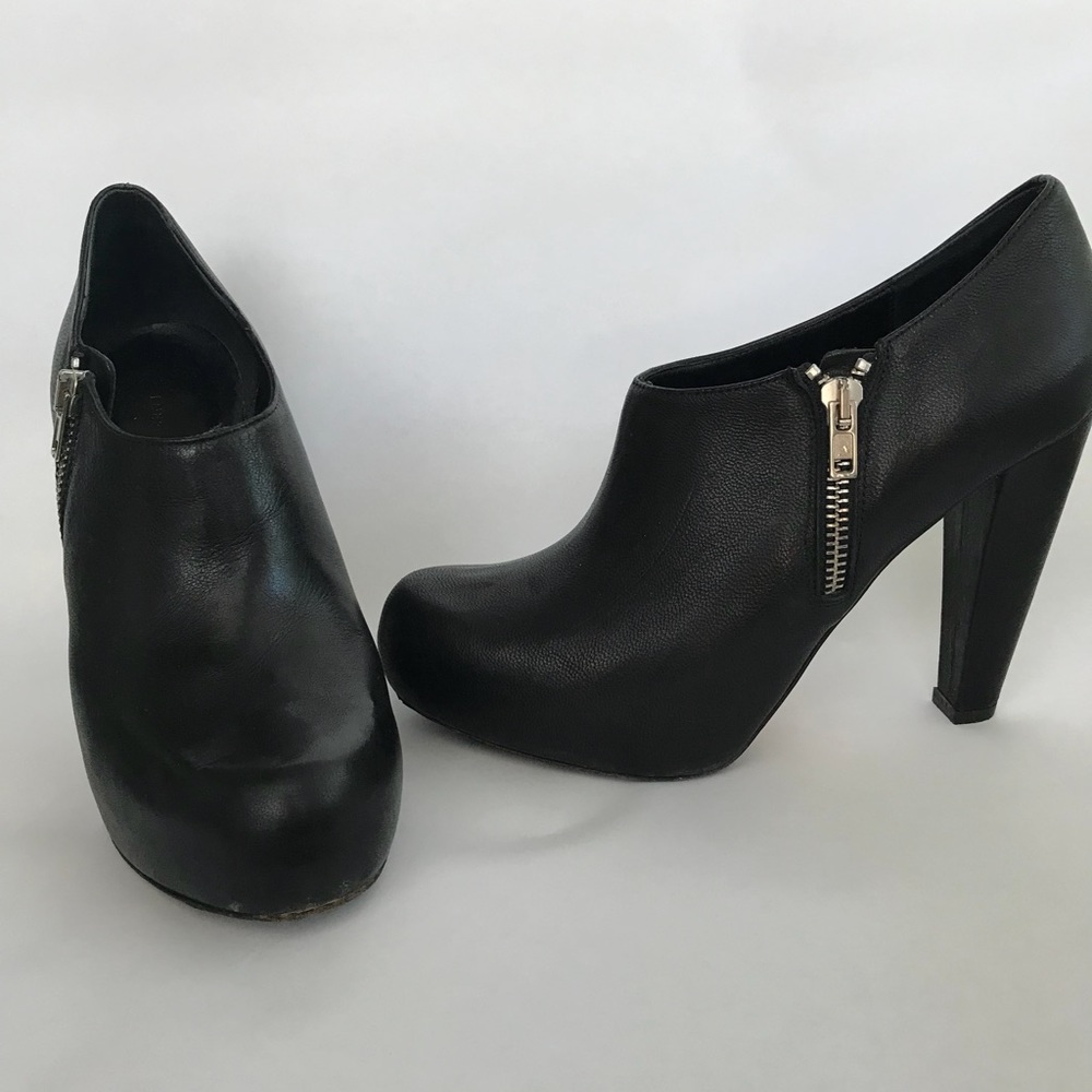 Loeffler Randall Black Leather Ankle Boots